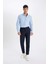 Twill Chino Pantolon Slim Fit Dar Kesim Dar Paça Basic Düz Cepli B2091AX23AU 2