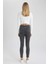 Skinny Fit Yüksek Bel Dar Paça Bilek Boy Jean Pantolon A7322AX23WN 5