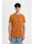 %100 Pamuk Slim Fit Dar Kesim Bisiklet Yaka Baskılı Kısa Kollu Tişört C6914AX24SM 3