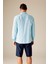 Regular Fit Polo Yaka Keten Karışımlı Uzun Kollu Gömlek M9437AZ23SM 5
