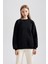 Oversize Fit Bisiklet Yaka Kalın Sweatshirt Y1346AZ23WN 3