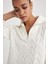 Oversize Fit Fermuarlı Yaka Kazak A3874AX23WN 4