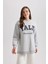 Regular Fit Bisiklet Yaka Baskılı İçi Yumuşak Tüylü Sweatshirt Tunik B5721AX23WN 1