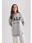 Regular Fit Bisiklet Yaka Baskılı İçi Yumuşak Tüylü Sweatshirt Tunik B5721AX23WN 4