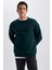 Boxy Fit Bisiklet Yaka Baskılı Sweatshirt X8282AZ23AU 1