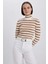 Slim Fit Çizgili Balıkçı Yaka Triko Kazak A2059AX23AU 1