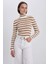 Slim Fit Çizgili Balıkçı Yaka Triko Kazak A2059AX23AU 3