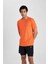 Fit Slim Fit Dar Kesim Bisiklet Yaka Baskılı Kısa Kollu Sporcu Tişört X6142AZ24SP 4
