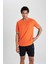 Fit Slim Fit Dar Kesim Bisiklet Yaka Baskılı Kısa Kollu Sporcu Tişört X6142AZ24SP 5