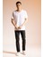 Slim Fit Dar Kesim V Yaka Basic Düz Kısa Kollu %100 Pamuk Tişört M7668AZ23SP 2