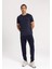 Fit Sporcu Jogger Eşofman Altı Slim Fit Dar Kesim Çift Cepli Beli Paçası Lastikli Skuba Dalgıç Kumaş B4761AX24SP 4