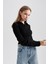 Slim Fit Dik Yaka Yarım Fermuarlı Basic Kazak Z9241AZ23AU 5