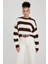 Coool Oversize Fit Çizgili Bisiklet Yaka Kazak X4931AZ23WN 3