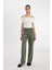 Slim Fit Dar Kesim Omuzu Açık Ribana Kısa Kollu Tişört D2906AX24SM 2