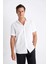 Regular Fit Yazlık Polo Yaka Pamuklu Basic Düz Kısa Kollu Gömlek D1057AX24SM 3