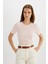 Slim Fit Dar Kesim Bisiklet Yaka Fitilli Kaşkorse Basic Düz Kısa Kollu Tişört C0097AX24SM 1