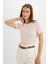 Slim Fit Dar Kesim Bisiklet Yaka Fitilli Kaşkorse Basic Düz Kısa Kollu Tişört C0097AX24SM 4