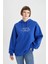 Oversize Fit Kapüşonlu Kalın Sweatshirt B4062AX23AU 1