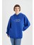 Oversize Fit Kapüşonlu Kalın Sweatshirt B4062AX23AU 3