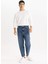 Wiser Wash Balloon Fit Bol Kalıp Yüksek Bel Normal Paça Jean Pantolon B4378AX23AU 3