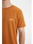 %100 Pamuk Slim Fit Dar Kesim Bisiklet Yaka Baskılı Kısa Kollu Tişört C6914AX24SM 5
