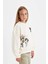 Kız Çocuk PowerPuff Girls Oversize Geniş Kalıp Bisiklet Yaka Sweatshirt C9514A824AU 4