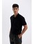 New Regular Fit Kısa Kollu Pike Basic Düz Polo Tişört D4610AX24SM 4