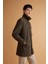 Su İtici Rüzgar Geçirmez Slim Fit Parka Mont Dar Kesim Polo Yaka Fermuarlı Cepli B6305AX24SP 3