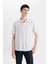 Regular Fit Yazlık Polo Yaka Pamuklu Çizgili Kısa Kollu Gömlek Z7344AZ24SM 4