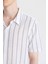 Regular Fit Yazlık Polo Yaka Pamuklu Çizgili Kısa Kollu Gömlek Z7344AZ24SM 5