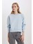 Relax Fit Bisiklet Yaka Kalın Basic Düz Sweatshirt B8568AX24SP 1