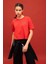 Fit Crop Bisiklet Yaka Baskılı Sporcu Kısa Kollu Tişört B8981AX24SM 2