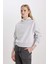 Boxy Fit Kapüşonlu Kalın Basic Sweatshirt B8570AX24SP 1