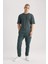Comfort Regular Fit Rahat Kalıp Bisiklet Yaka Baskılı Kısa Kollu Ağır Kumaş Tişört B4221AX24SP 2