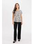 Regular Fit Bisiklet Yaka Desenli Kısa Kollu Gömlek I6173AZ24SM 2