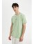 Slim Fit Dar Kesim Bisiklet Yaka Baskılı Kısa Kollu Tişört C6913AX24SM 4