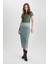 Bodycon Bisiklet Yaka Degrade Kısa Kollu Midi Tül Elbise C5926AX24SP 3