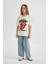 Kız Çocuk Rolling Stones Oversize Geniş Kalıp Bisiklet Yaka Kısa Kollu Tişört C1720A824SM 2