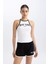 Fit Crop Bisiklet Yaka Baskılı Ribana Atlet B8972AX24SM 4