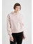 Boxy Fit Kapüşonlu Kalın Basic Düz Sweatshirt B8570AX23WN 1