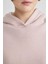 Boxy Fit Kapüşonlu Kalın Basic Düz Sweatshirt B8570AX23WN 5