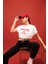 Fit Crop Bisiklet Yaka Baskılı Kısa Kollu Tişört B8967AX24SM 4