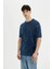 %100 Pamuk Relax Fit Bisiklet Yaka Yıkamalı Soluk Efektli Kısa Kollu Triko Tişört C7332AX24SM 3