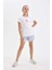 Kız Çocuk Pijama Takımı Baskılı Kısa Kollu Üst Şort C8501A824SM 1