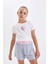 Kız Çocuk Pijama Takımı Baskılı Kısa Kollu Üst Şort C8501A824SM 2