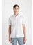 Regular Fit Yazlık Keten Karışımlı Polo Yaka Kısa Kollu Gömlek D4498AX24SM 3