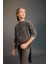 Erkek Çocuk Oversize Geniş Kalıp Bisiklet Yaka Yıkamalı Soluk Efektli Baskılı Sweatshirt C0360A823CW 2