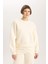 Relax Fit Bisiklet Yaka Kalın Basic Düz Sweatshirt B8568AX23WN 1