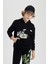 Erkek Çocuk Oversize Geniş Kalıp Kapüşonlu Baskılı Sweatshirt C0357A823CW 4