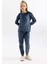 Kız Çocuk Desenli Uzun Kollu Kadife Mini Me Pijama Takımı B3367A823WN 1